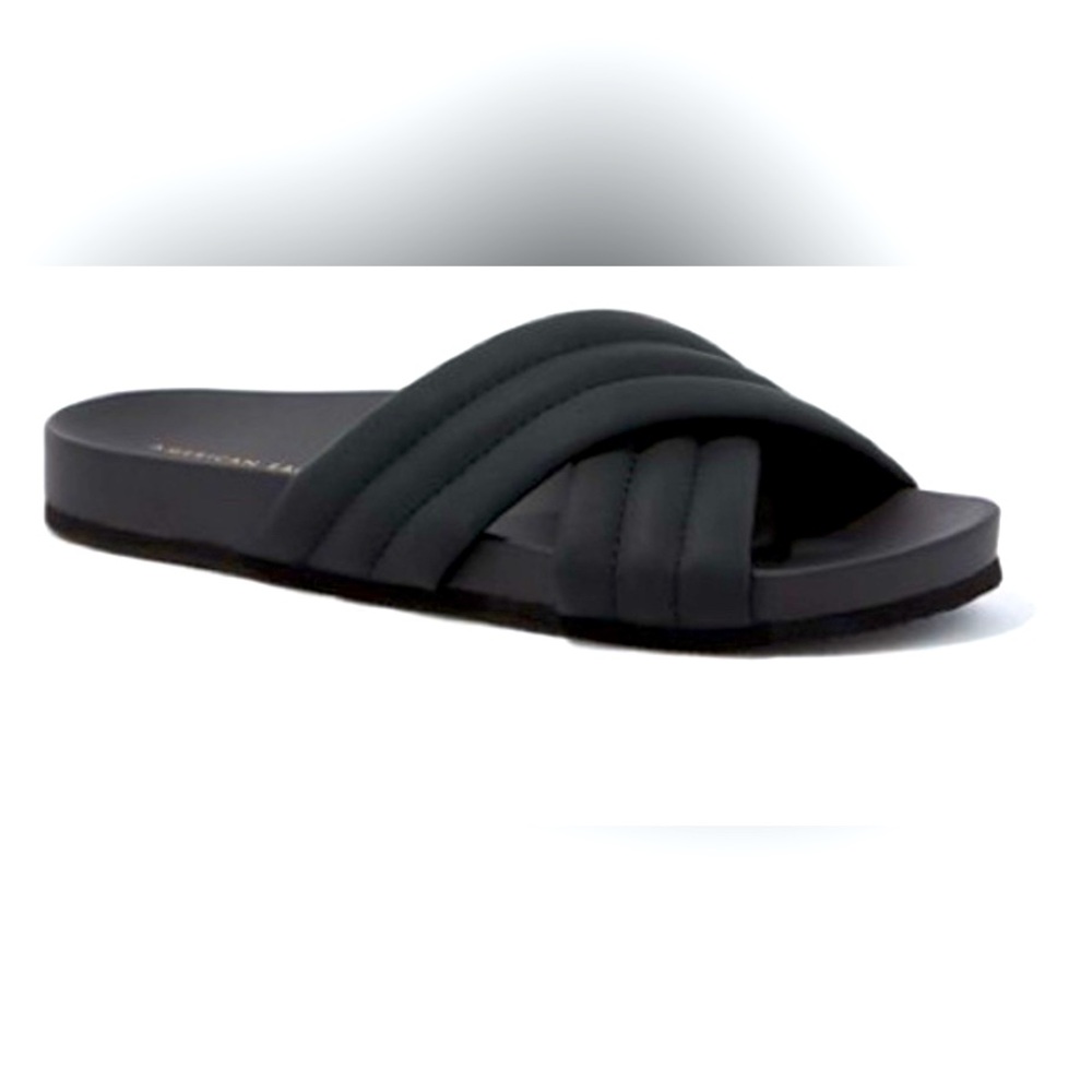 American Eagle Black Slide Sandals